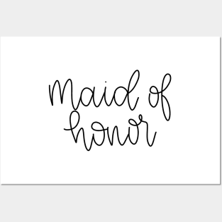 Maid of Honor Gift - Black Line Lettering Posters and Art